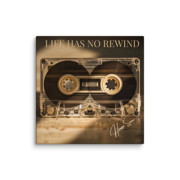 Life Has No Rewind – Vintage Cassette Tape Canvas Print - Image 12