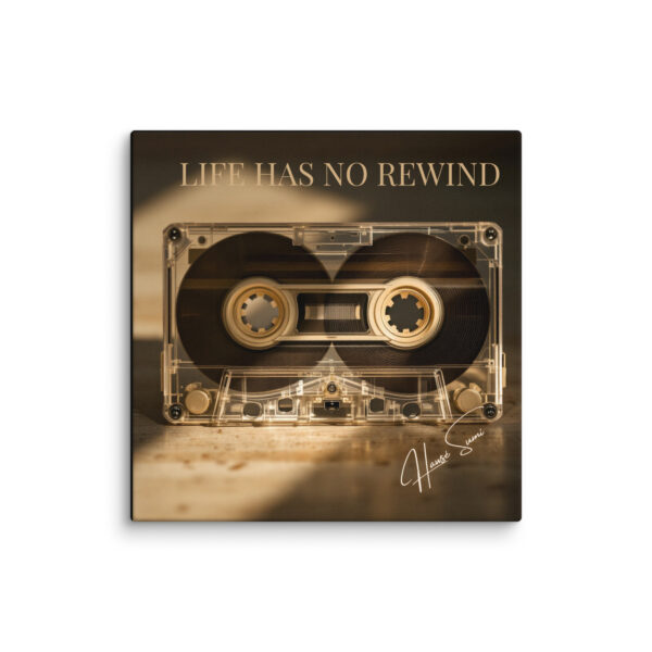 Life Has No Rewind – Vintage Cassette Tape Canvas Print - Image 4